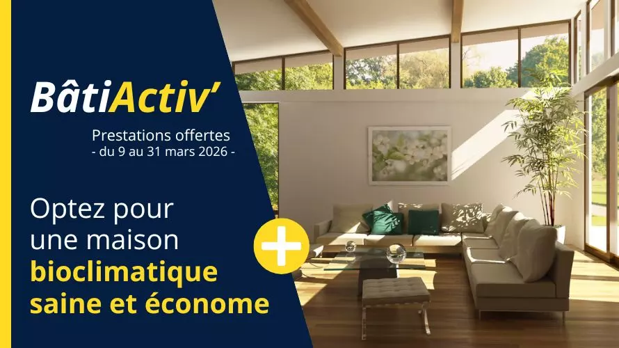 Bannière de pub format medium Bâti activ Offerte