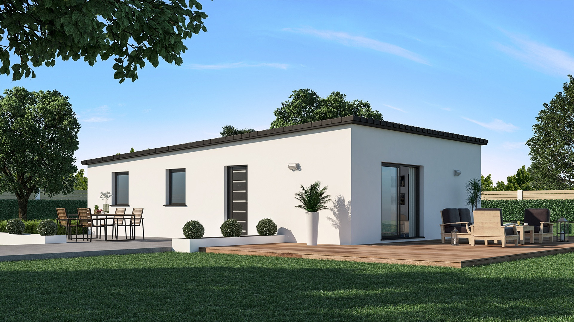 Maison plain pied moderne 3 chambres