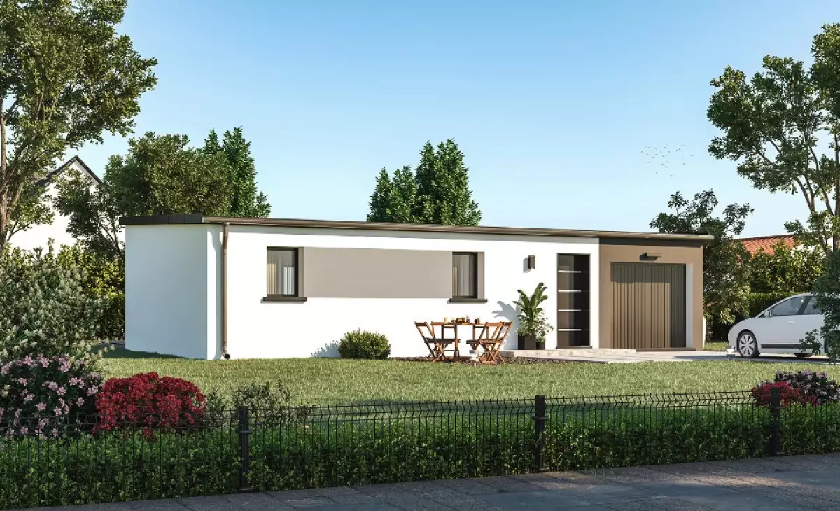 Maison plain pied 3 chambres toiture flagon