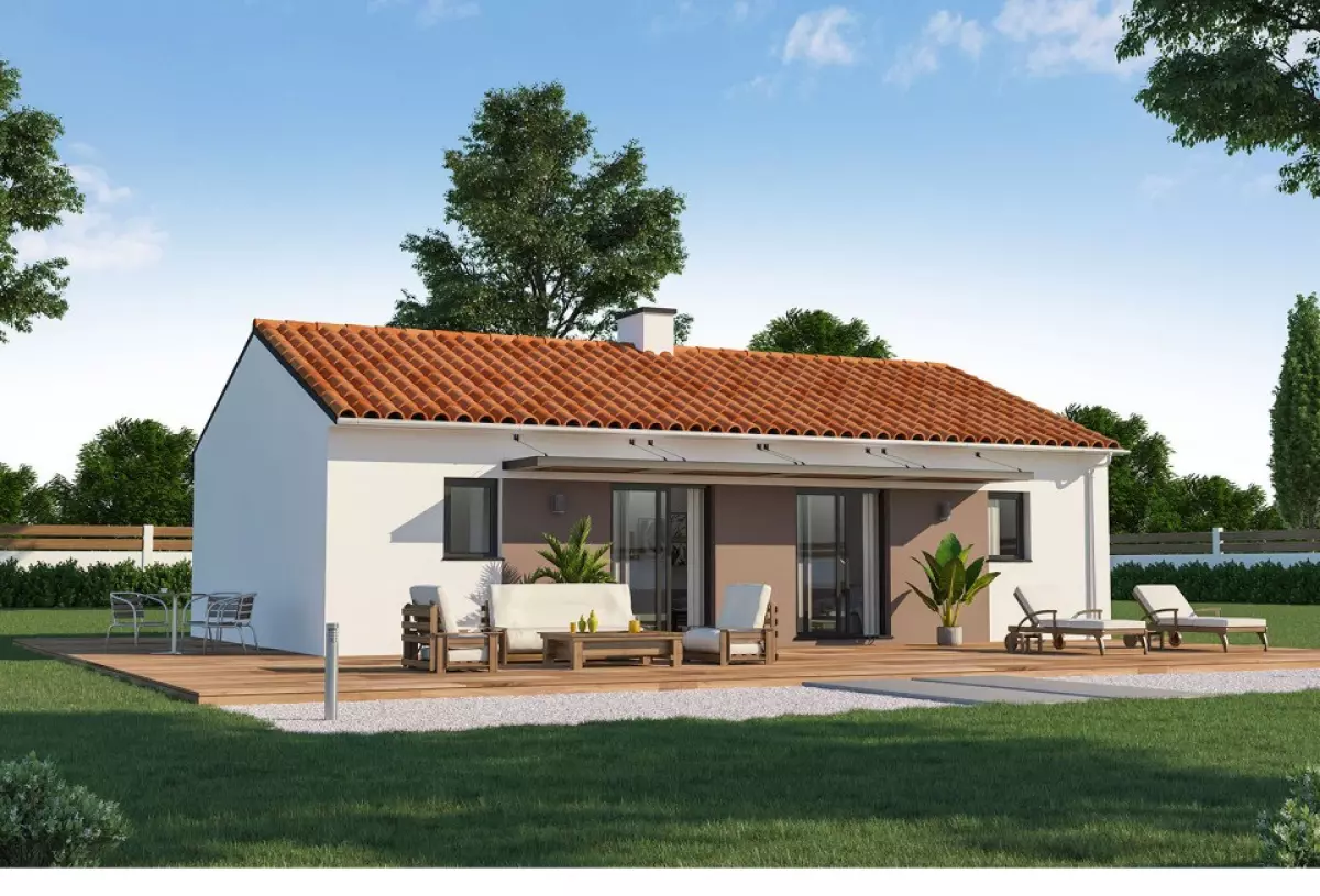 Maison plain pied 3 chambres toiture tuile