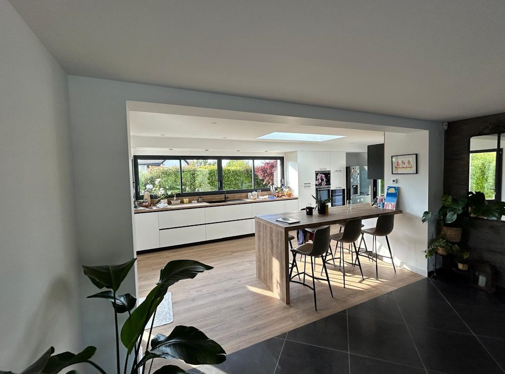 Travaux d'agrandissement avec extension de la chambre parentale et de la cuisine