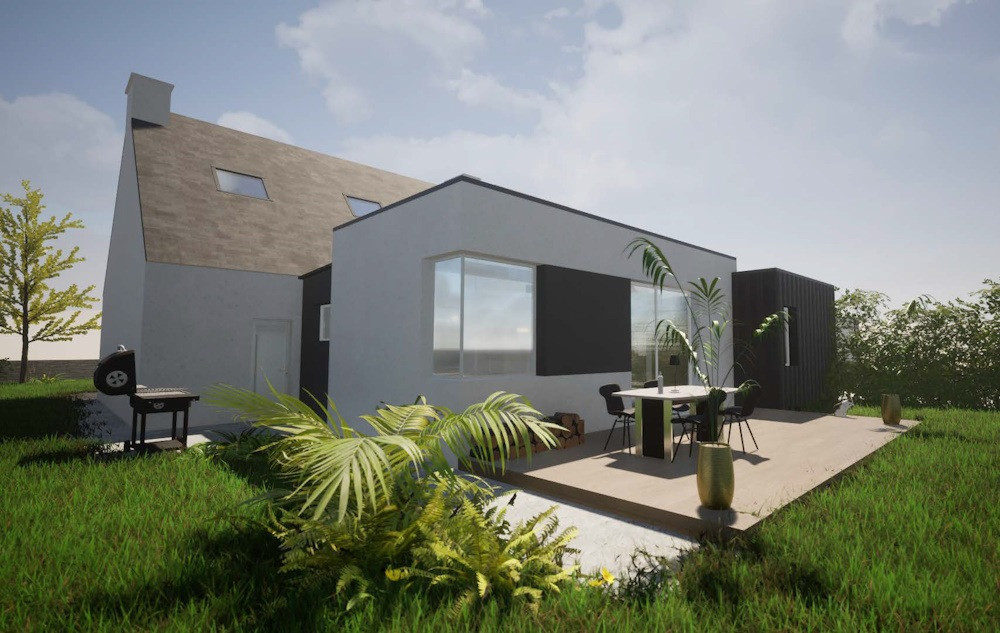 Agrandissement de plain pied d'une maison individuelle à Larmor Baden