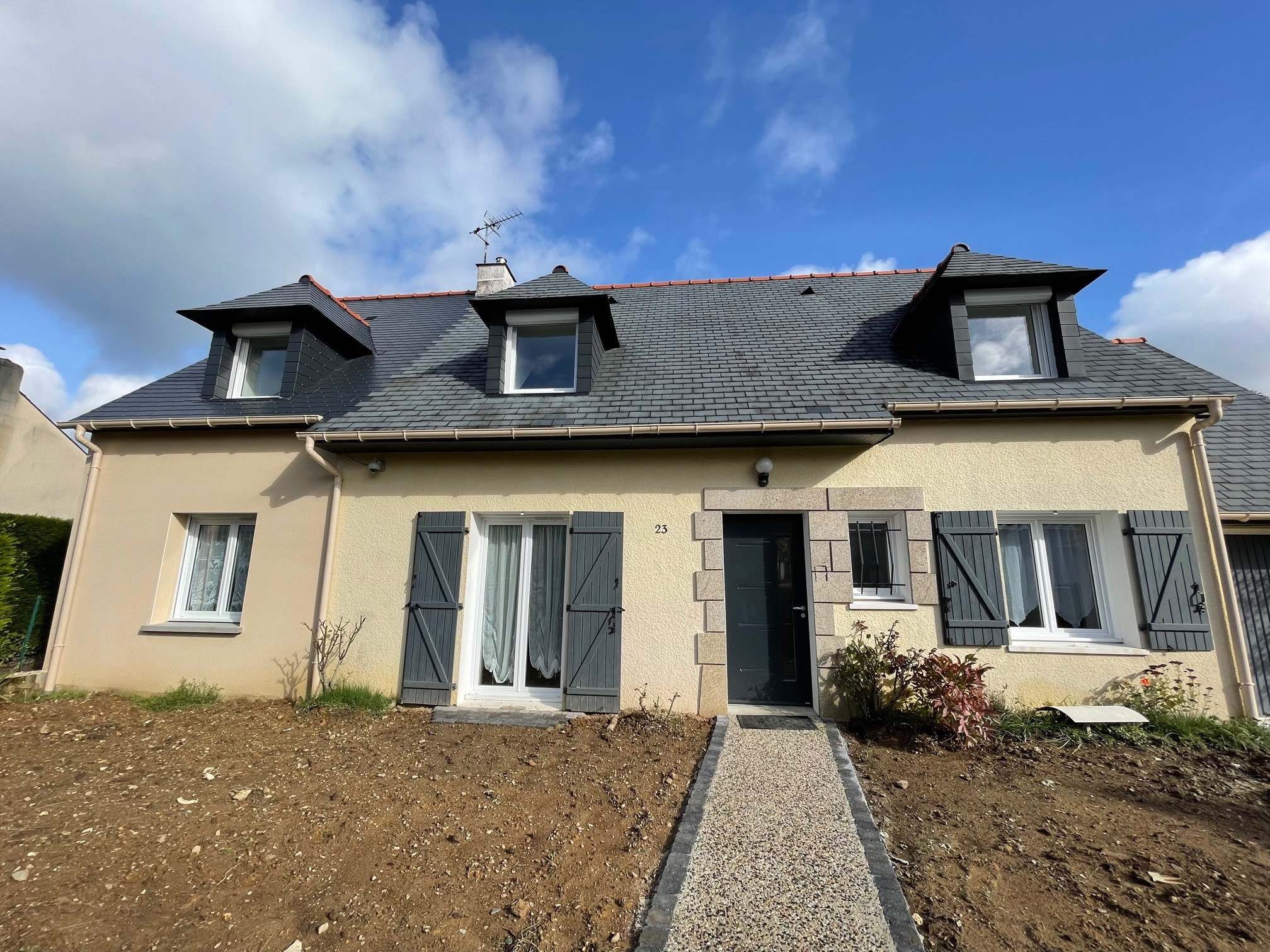 agrandissement maison sur pignon - vue fa&ccedil;ade 