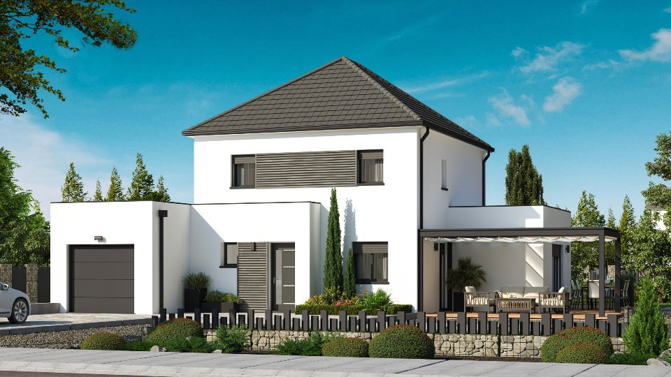 Maison ossature bois 5 chambres avec étage