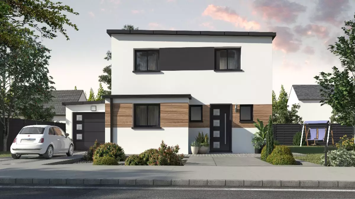 Maison étage 4 chambres toit faible pente 89m2 2