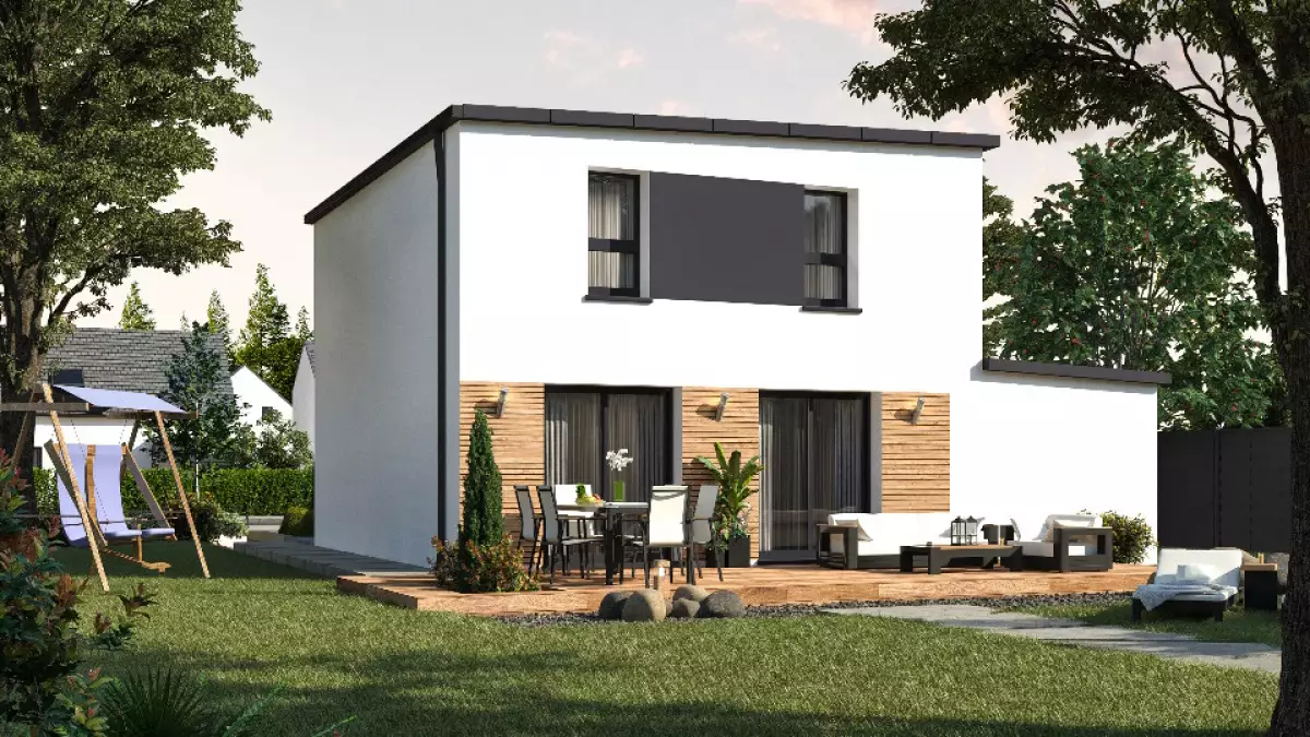 Maison étage 4 chambres toit faible pente 89m2 3