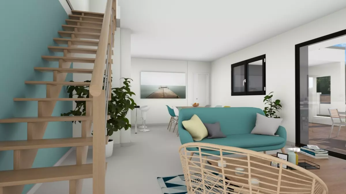 Plan de maison 3 chambres 110m² Vue intérieure