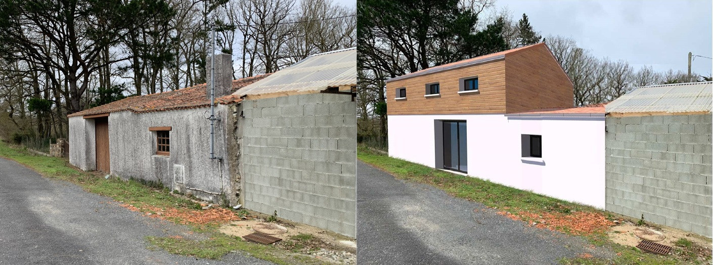 sur&eacute;l&eacute;vation ossature bois projet