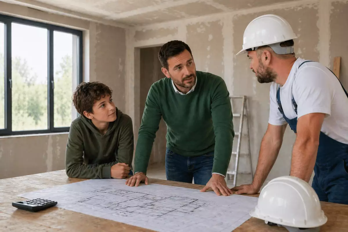 étape chantier de construction