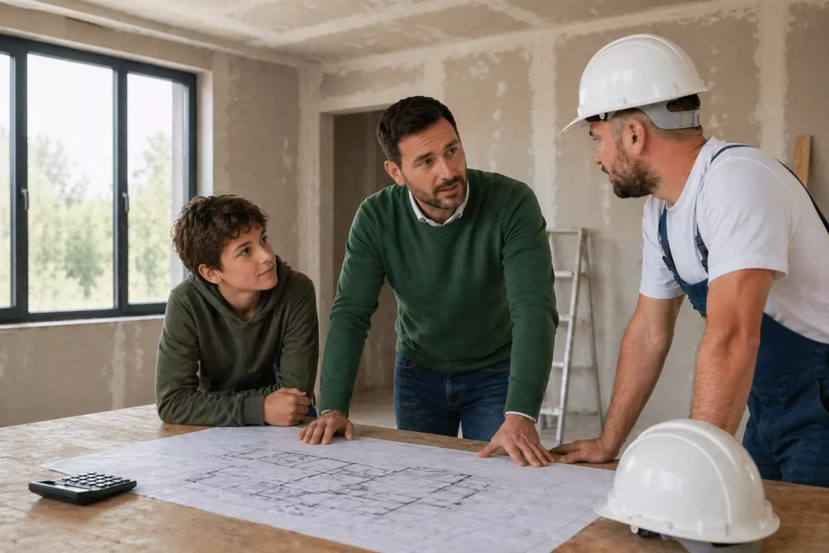 étape chantier de construction