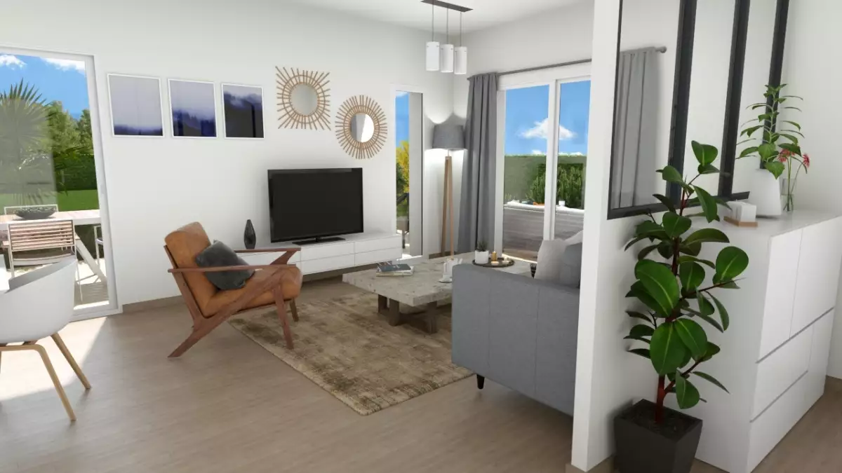 Maison plain pied 2 chambres avec garage vue intérieure 3