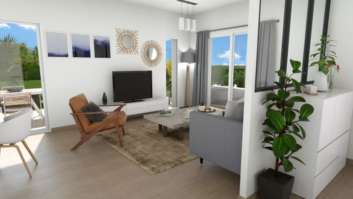 Maison plain pied 2 chambres avec garage vue intérieure 3