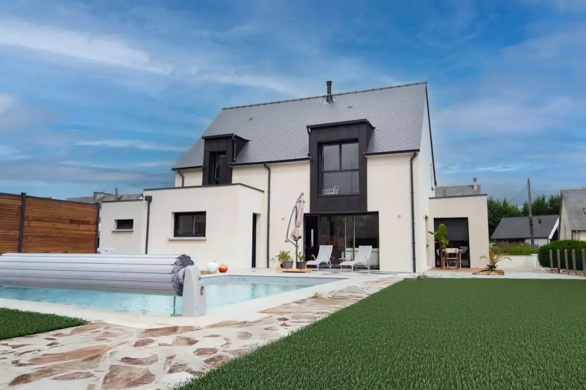 maison contemporaine plouer sur rance façade sud