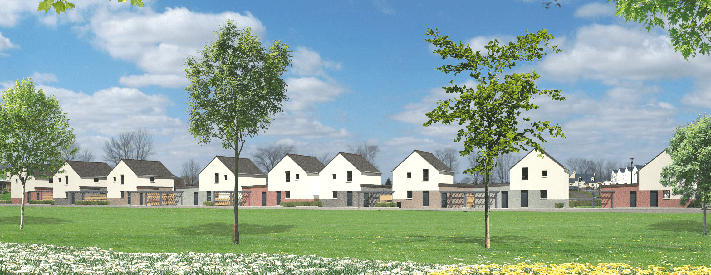 Maison cl&eacute; en main &agrave; St Jean sur Vilaine - vue perspective