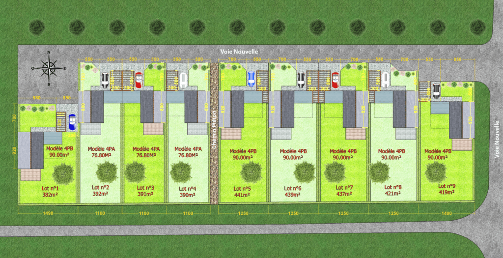 Maison clé en main à St Jean sur Vilaine - intégration sur plan