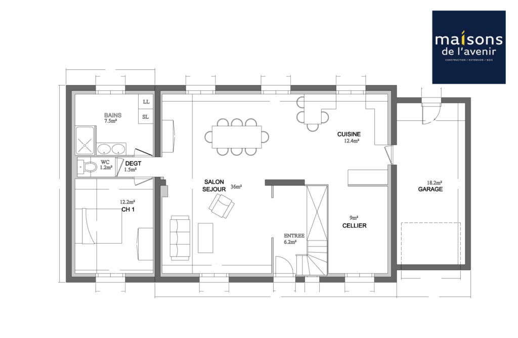 Plan agrandissement maison sur pignon