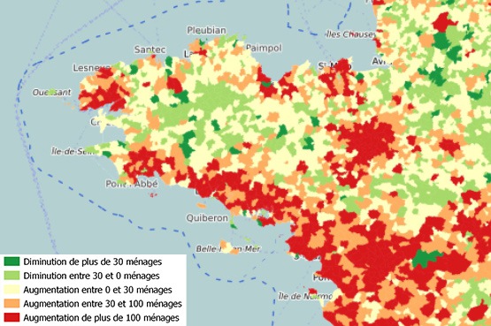 Evolution du nombre de ménages entre le 1er janvier 2009 et le 1er janvier 2021