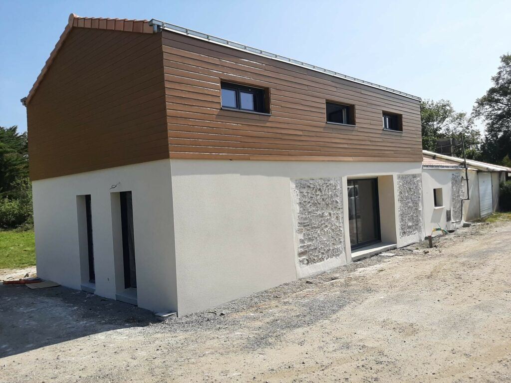 Extension de maison avec surélévation ossature bois